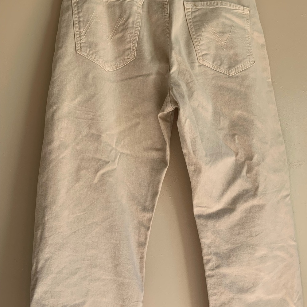 Mother The Ditcher Crop Cream Pants Denim Bottoms Women Size 29 Wide Leg - Picture 2 of 7